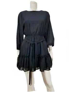 🎃Flying Tomato Black Ruffle Mini Dress Size XS